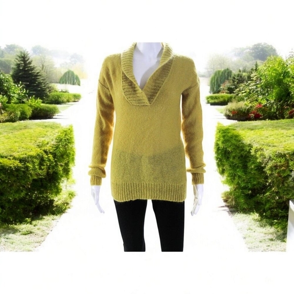 J Crew Women's Medium Shawl Collar Pullover Sweater Mohair Y2K Preppy Grunge - Picture 12 of 12